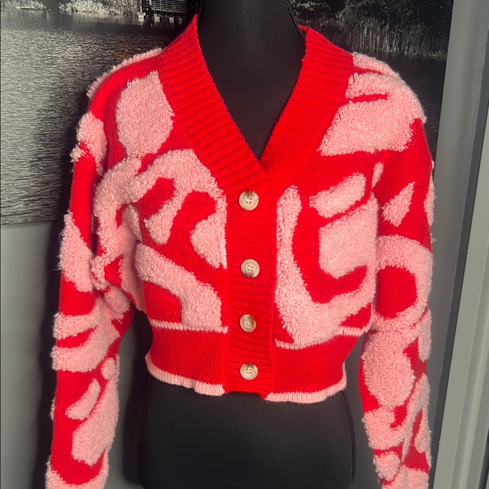 Private Label Red and Pink Women's Sweater